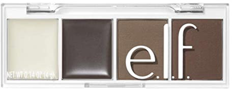 e.l.f. Bite-Size Brow, Mini Brow Quad with Ultra-Pigmented Waxes & Powders, Eyebrow Grooming & Makeup Kit, Neutral Brown, 0.14 Oz