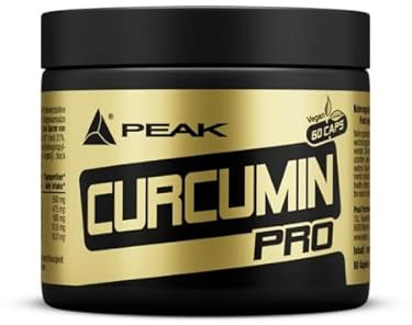 PEAK Curcumin Pro - 60 Kapseln I 30 Portionen I 500 mg pro Portion I Extrakt aus Kurkuma I anti-inflammatory I Leber Support I natürliches Antioxidant I hohe Bioverfügbarkeit