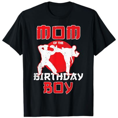 Mom Of The Birthday Karate Taekwondo Boy Martial Arts T-Shirt