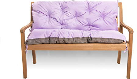 Cojín de asiento para columpio de Hollywood, banco con respaldo, cojín para columpio de jardín, cojín de banco para exteriores (100 x 60 x 50, morado claro)