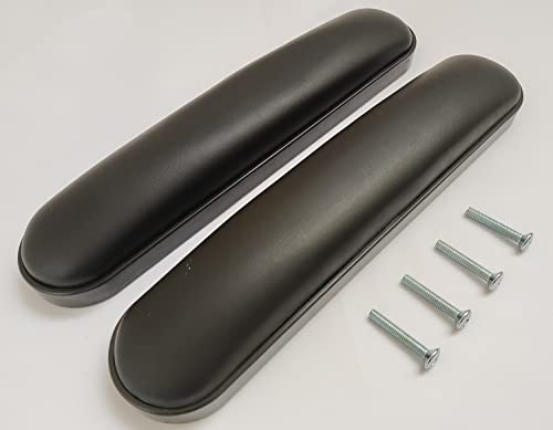 Universal Desk Arm Pad,Universal Desk Length (10-1/4) Wheelchair and Transport Chair Arm Pads w/Hardware, Replacement Vinyl Arm Pad Parts, Compatible with All Brands,(1Pair,Black)