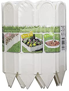 Jardin Pelouse Bordure Plante Bordure De Paysage, Bordure De Verrouillage Flexible En Plastique Palissade Clôture DIY Décoratif pour Parterre De Fleurs Herbe Jardin Bordure Animal Barrière,Blanc,500x2