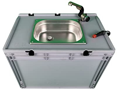 12 V mobile Spüle Spülbecken Handwaschbecken autark Camping Gastro in Eurobox