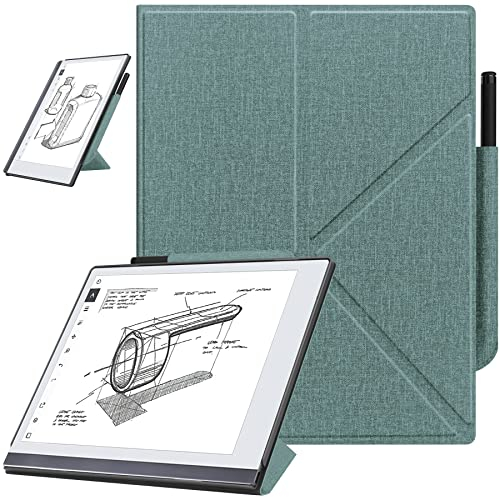 ZOENHWA Hülle für Remarkable 2 10.3 (2020 veröffentlichtes) – mit stabilem Klappständer und Stifttasche, Remarkable 2 10.3 Zoll Digital Paper Tablet Cover, (Nicht für Remarkable 1)-hellgrün