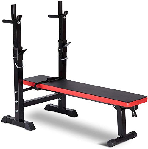 Hantelbank, verstellbare Hantelbank, Multifunktions-Fitnessbank, Hantelbank für Heim-Fitness-Fitness-Ganzkörpertraining, faltbarer Sit-Ups-Squat-Rack-Ständer, Langhantel-Rack