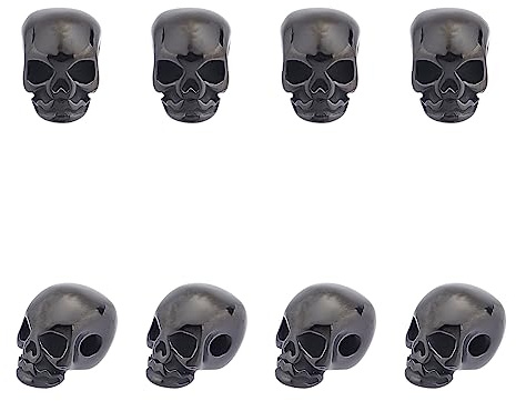 UNICRAFTALE 8 Stk Gunmetal Schädel perl Edelstahl Retro Totenkopf Perlen 2 mm Loch Metall Abstandsperlen Für DIY Armband Halskette Schmuckherstellung