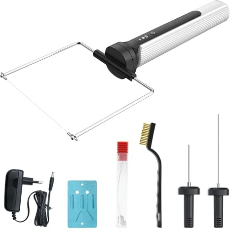 HYPEJET 3-in-1 Taglia Polistirolo a Filo Caldo, 100-240V/15W Taglierina Polistirolo, Taglierina Elettrica di Polistirolo per Schiuma, PVE, KT, Bianco
