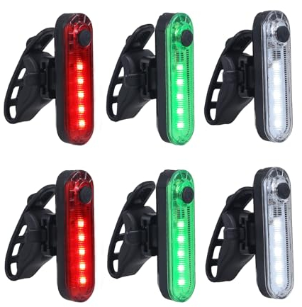 MiOYOOW 6 Pcs Feux Navigation Bateau, 4 Modes Marine LED Lumière Voile Rechargeable, 3 Couleurs Lampes de Navigation Latérale étanche pour Kayak Bateau Yacht Canoë (Rouge, Vert, Blanc)