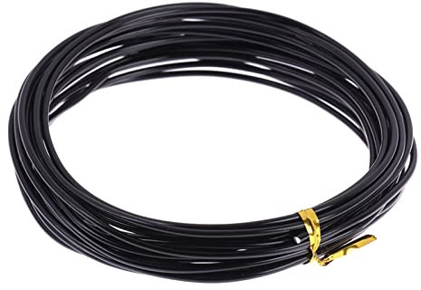 Línea de bonsái, 1 rollo de 5 m, alambre de bonsái, flexible, reutilizable, a prueba de óxido, cómodo, forma de planta, 6 tamaños, alambre de aluminio negro para entrenamiento de ramas de bonsái