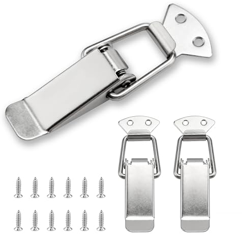 YIXISI 3 Pièces Fermeture a Levier Fermeture à Ressort Loquet, Loquet à Ressort Bascule 112mm, Ressort Boucle de Verrouillage pour Coffret, Tiroir, Coffre à Outil, avec 12 Vis M4x16