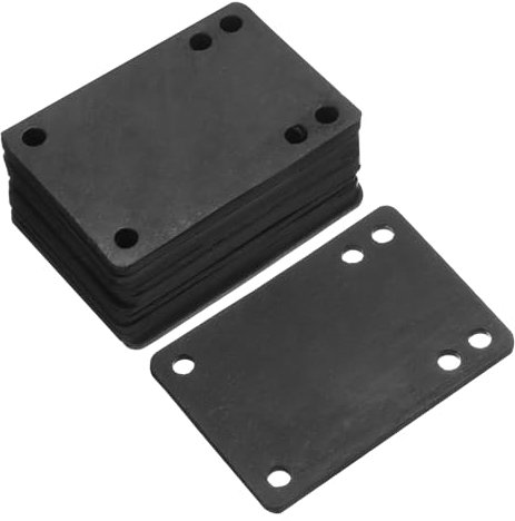 PATIKIL 3mm / 1/8 Skateboard Riser Pads, 10er Pack Gummikeile mit Neigungswinkel zur Stoßdämpfung für Skateboard Trucks, Schwarz