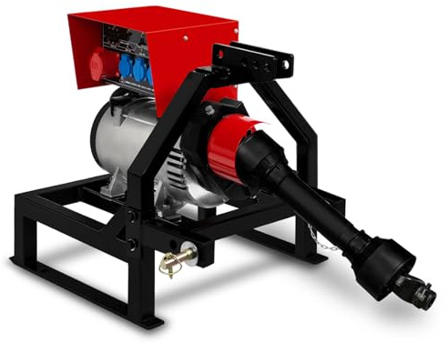 EBERTH Générateur à prise de force 18,75 kVA, groupe électrogène de secours AVR, 3x230V / 1x400V IP44, 1-3/8 6 dents, attelage 3 points, l'agriculture, 25 CV de puissance recommandée à la prise