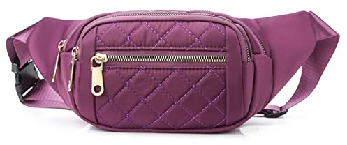 Hixingo 2024 Stylisch Bauchtasche für Damen und Herren, Hüfttasche Verstellbare Sport Groß Gürteltasche mit Reißverschluss für Outdoor Laufen Wandern Radfahren Gehen (20x19cm,Lila)