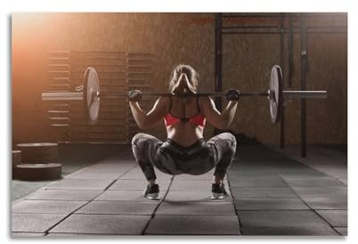 BPQN Poster für Damen, Langhantel-Bein-Workout, Fitnesstraining, dekoratives Gemälde, Leinwand, Kunstbild, 60 x 90 cm
