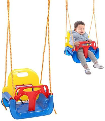 Ghzste 3 in 1 Schaukel Set Kleinkinder, Baby Kinderschaukel Garten/Innen/Außen, Schaukel mit hoher Rückenlehne, abnehmbares Kinderschaukel Set, Anti-Flip