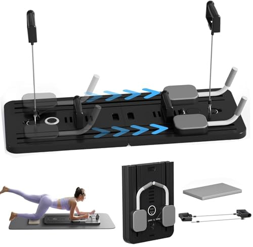 GDSHGS Ab Roller Wheel Plank Trainer Liegestützbrett Multifunktions Bauchmuskeltrainer mit Automatischem Rückprall Core Training Bauchtrainer Roller mit Ellenbogenstütze(Schwarz)