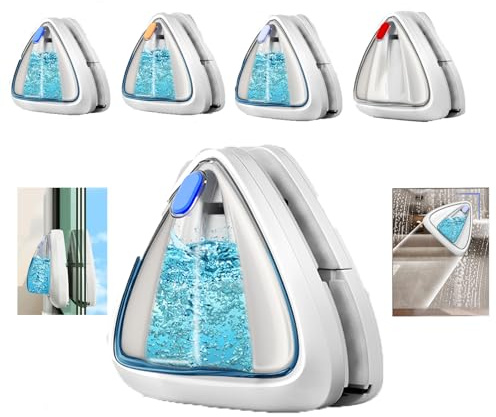 Hooha Fensterputzer Magnetisch Für Einfach Fenster, 2.5M Sicherheitsseil,Anti-Tropf-Material Nicht Leicht Abzufallen Doppelseitig Wasser Gefüllt Automatische Wasserauslass Fensterreiniger (3-8mm)