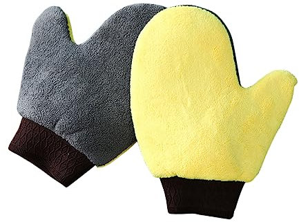 PLAFOPE Waschhandschuhe Für Auto Autowaschhandschuh Aus Korallenfleece Entferner Für Autopflege Kratzfreier Reinigungshandschuh Praktisch Für Staub Und Oberflächenreinigung