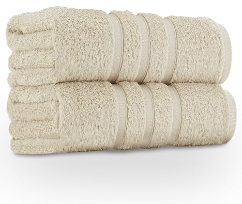 GC GAVENO CAVAILIA 550 GSM Pack of 2 Jumbo Bath Sheets 100x180 Cm Natural