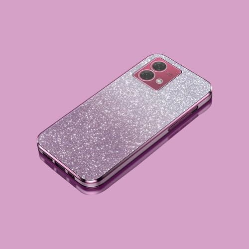 PAIXIKYZ Compatible con Motorola Moto G84 5G | Funda Suave Transparente Electropalada de TPU + Papel con Purpurina