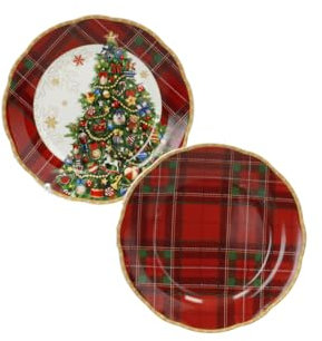 Brandani 89905 Tasse petit déjeuner avec soucoupe Noël en porcelaine – Set élégant pour les fêtes – 19 x 10 cm