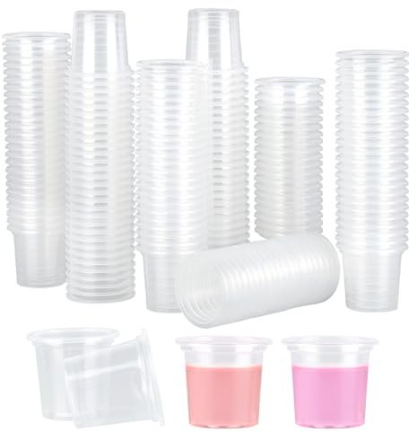 JIANGZHIB 200 Stück Schnapsgläser Plastik, 2 cl / 20 ml Shotgläser Plastik | Transparente Schnapsbecher, PET Plastik Schnapsgläserm, Wiederverwendbar Plastikbecher für Verkostung, Partys und Banquet
