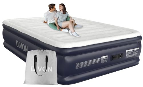 Air Mattress Full with Built in Pump,18''Raised Blow Up Mattress 2 Mins Self-Inflation/Deflation,Upgraded Thicker Inflatable Mattress，Air Bed with Storage Bag for Guests,Home，Camping，660 lbs Max