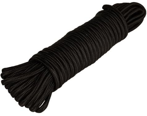 Rope & Cord Polypropylen 6mm Allzweckseil - Starkes Allzweckseil für Camping, Fahnenmasten, Landschaftsbau & mehr! - Schwarz
