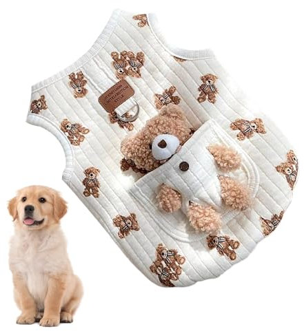 Hundemäntel für kaltes Wetter – Niedliche Hundemäntel, Hundewintermantel | Haustiermäntel, winddicht, D-Ring, Hundeweste, Mantel, Haustierkleidung, niedliches Bären-Design für kleine mittelgroße Hunde