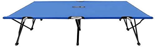 Eleganz Klappbare Doppelliege aus Stahl für den Garten - Robust & Blau, Platzsparend & Leicht zu Verstauen, Ideale Lösung für kleine Gärten oder Balkone