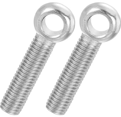PATIKIL 2 Pcs M14x65mm Pernos Ojo Giratorios para Elevación, Acero Inox 304 Roscado Métrico Roscado Completo Ojo Pez Agujero Deslizante Tornillo Aparejo Sujetadores Metálicos, Plateado