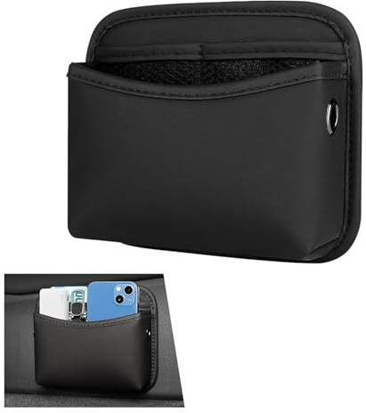 DabbOo Auto Seite Tasche Veranstalter Aufbewahrungsbox 18.5x15.5cm | Universal Auto Tasche Handyhalter Geeignet zur Aufbewahrung von Schlüsseln und Mobiltelefonen Kleine Gegenstände(Schwarz)