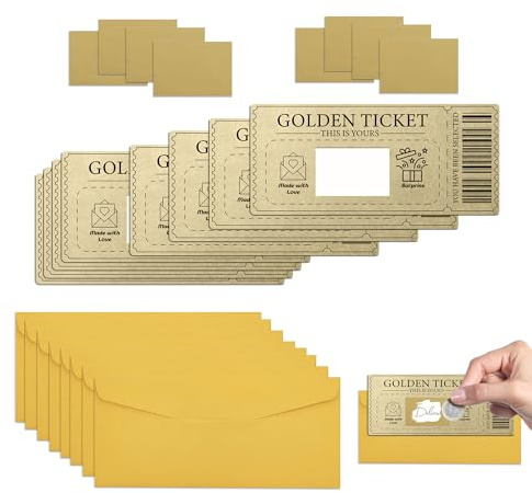 Caldamn 8 Stück Gutscheine zum Selber Ausfüllen, mit Rubbelaufkleber | Rubbelkarte zum Beschriften, mit Umschlägen, Gutscheine zum Selber Aufrubbeln, für Geburtstag Valentinstag Party Dankeskarte