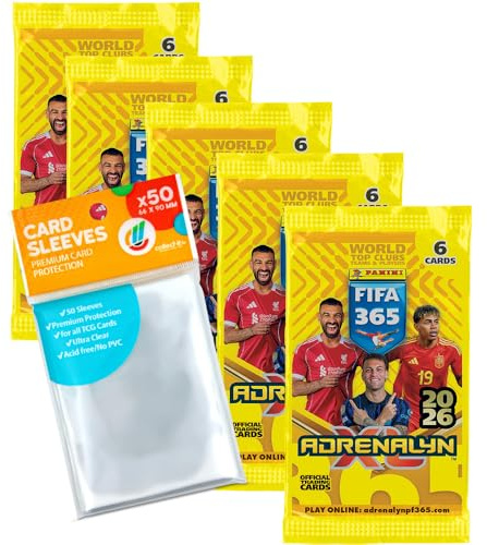 Bundle mit FIFA 365 Adrenalyn XL 2026 Trading Cards + Exklusive Collect-it Hüllen (5 Booster)