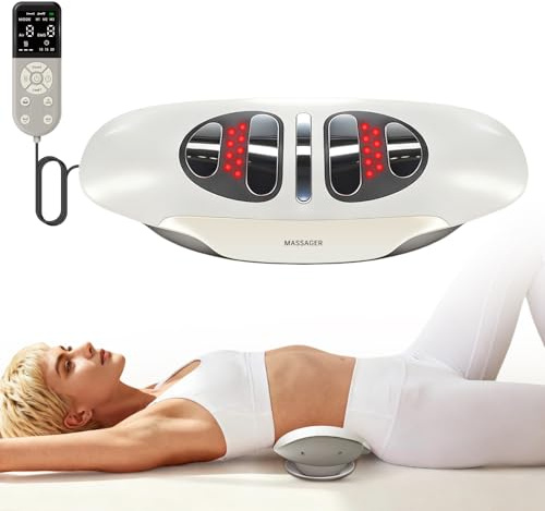 Zenopax Electric Lumbar Traction Device, Multifunctional Back Traction Device with Dynamic Traction, Left-Right Swing, 8-Level Electrotherapy, Vibration Massage, 3-Level Hot Compress