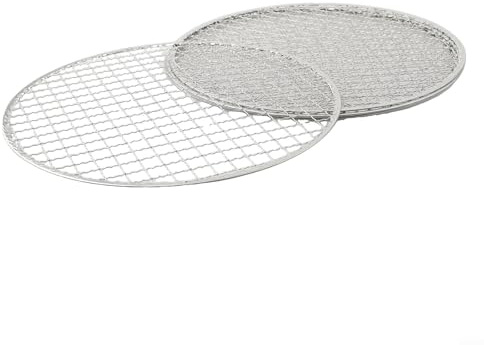 Griglia per barbecue, 5 pezzi, rete metallica rotonda usa e getta, set di griglie in ferro per arrosto, griglia per barbecue da cucina per grigliate all'aperto monouso (25 cm)