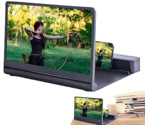 Amplificateur De Téléphone - Loupe D'écran De Téléphone 12 Pouces, Agrandisseur D'écran HD 3 D, Matériau Abs Pmma Durable, Grossissement 3-5 X, Prise en Charge De Lecture
