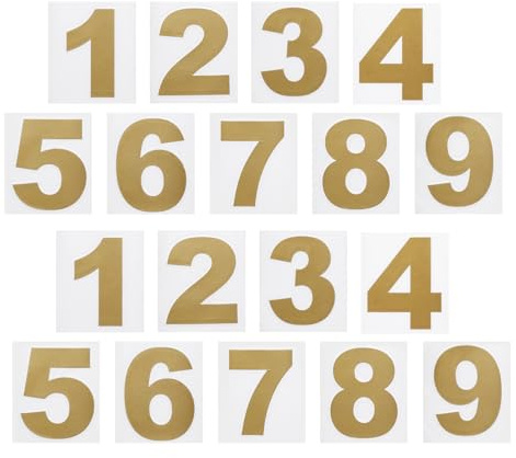 PATIKIL 4cm Reflective Number Stickers 0-9, 2 Set Vinyl Mailbox Number Decals Self-Adhesive Stickers for Outside Cars Doors Windows Signs Indoor Outdoor, Gold
