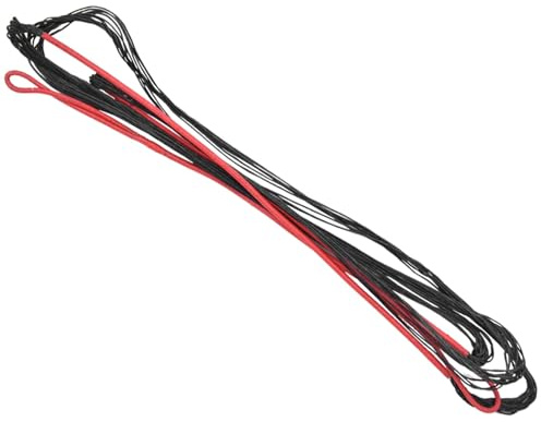POENVFPO Universelle Nylon-Bogensehne, 12 Stränge 58 60 62 66 68 70 Zoll für die Recurve-Bogen-Langbogen-Jagd (Schwarz Rot 12 Aktien)