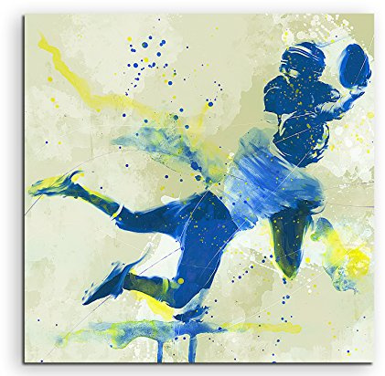 Paul Sinus Art American Football I 60x60cm SPORTBILDER Splash Art Wandbild Aquarell Art