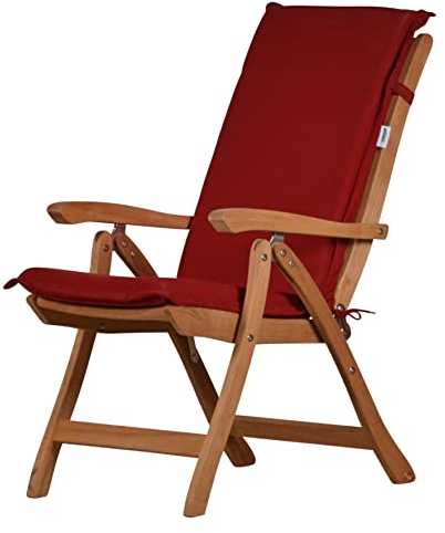 Kai Wiechmann Gartenmöbel Set Teak Hochlehner mit Auflage Bordeaux rot Premium