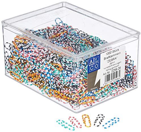 ALCO-Albert 2259-26 Lot de 1000 pinces à lettres rondes Multicolore 26 mm