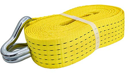 PETEX 43193519 Spanngurt ohne Ratsche 1-Teilig, 7, 6 M, 50 mm, 2500/5000 Dan, Doppelspitzhaken, Gelb
