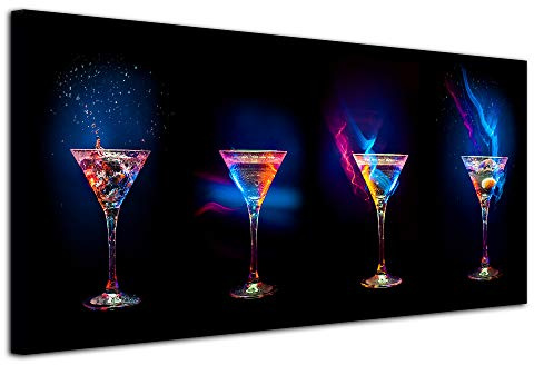 DECLINA – Tableau Design Les Verres à Cocktail – Style Lounge Coloré – Photo Murale Sur toile – Fabrication Française