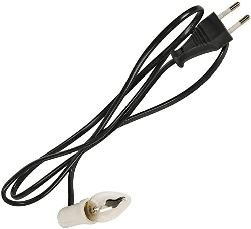 Rossi Rosa Prise Douille avec ampoule effet flamme 220 V E12 Noir Électrique Edison Screw Montage sur table