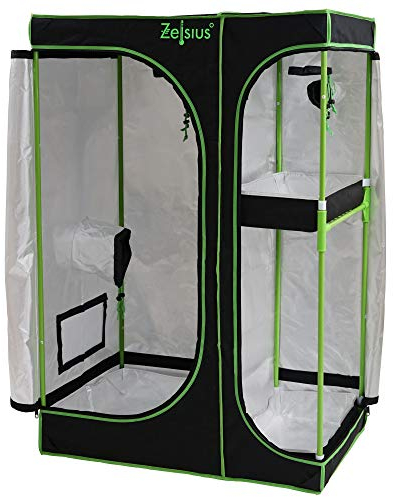 Zelsius Tenda Idroponica per soffitte MyHomeGrow 2-in-1 | Tenda per Interni | Nero Verde | Growroom Darkroom Serra (160 x 120 x 205 cm)