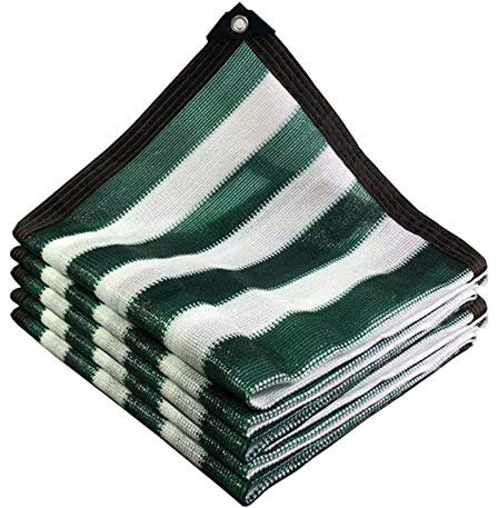 Mambue - Tenda da sole a righe verdi e bianche, a rete parasole per esterni, 3MX3M