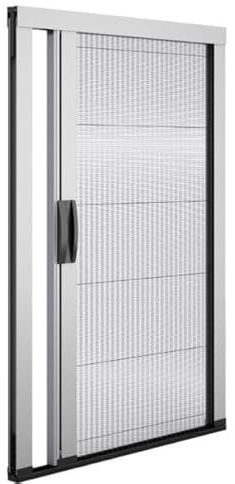 Zanzariera Laterale Plisse Porta Finestra Scorrevole in Kit Fai da Te Avvolgibile Riducibile Max 25cm Alluminio Verniciato Accessori Inclusi Bianco o Marrone Varie Misure Mini Plisse