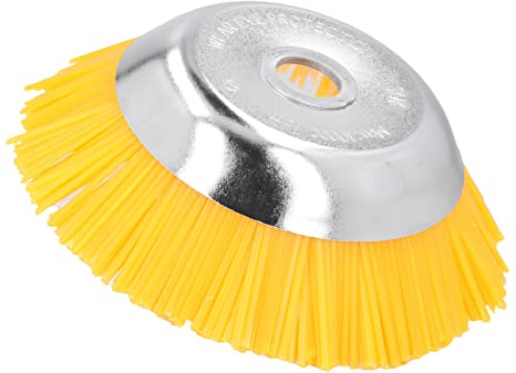 Tête de tondeuse à brosse métallique Structure à plaque fixe Brosse à roue en nylon Tondeuse Nylon Acier au manganèse Pour cour Pour jardin