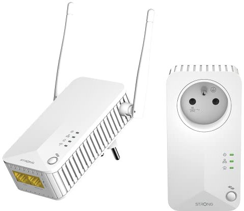 STRONG Pack CPL600 Mbps et 1 CPL WiFi Prise filtrée et Port Ethernet, Etendre réseau WiFi, Compatible Box Internet, Idéal Multi TV, Streaming HD, Aucune Configuration, Prêt à l'emploi